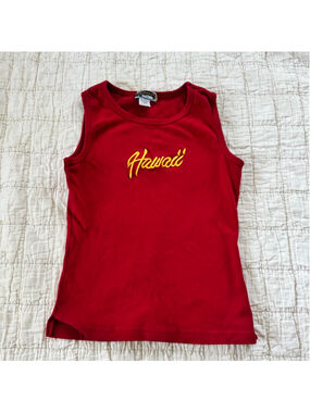 Palmwave Vintage Baby Tee Tank Top with Embroidered Hawai’i • Size: S